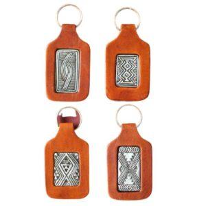 Leather & Zink Keyrings Assorted