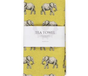 Tea Towel - Elephant Yellow