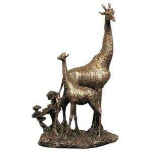 Giraffe And Baby Bronze Scupture