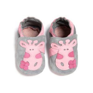 Leather Giraffe Shoes Pink/Grey