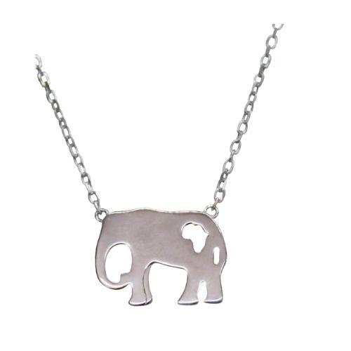 Elephant With Africa - Sterliing Silver