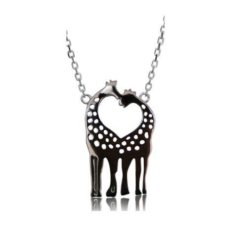 Sterling Silver Necklace - Two Giraffe